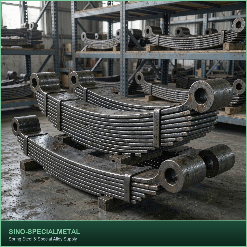 Automobile leaf springs made from spring steel